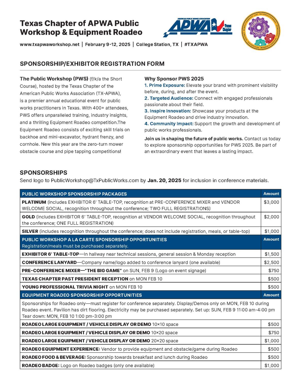TX-APWA 2025 Public Workshop and Equipment Roadeo – APWA Texas Chapter